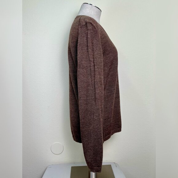 C.E.R.V.E.A.U Brown Lightweight V-Neck Long-Sleeve Sweater Size Medium - Picture 4 of 8